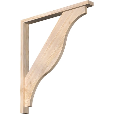 Ekena Millwork Funston Block Smooth Bracket w/ Offset Brace, Douglas Fir, 3 1/2"W x 36"D x 40"H BKT0402X36X40FST05SDF